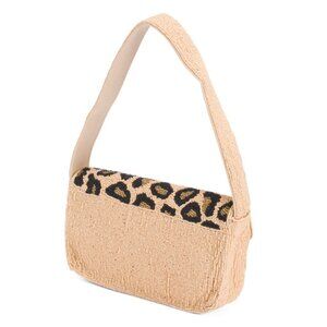 AMERICA & BEYOND Leopard Leopard Beaded Shoulder Bag